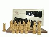 White Tower Chess Men in box with Folding Board
