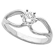 14K White Gold Diamond Solitaire Engagement Ring - 0.50 Ct.