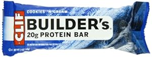 Clif Bar Builder's Bar, Cookies and Cream, 2.4-Ounce Bars, 12 Count