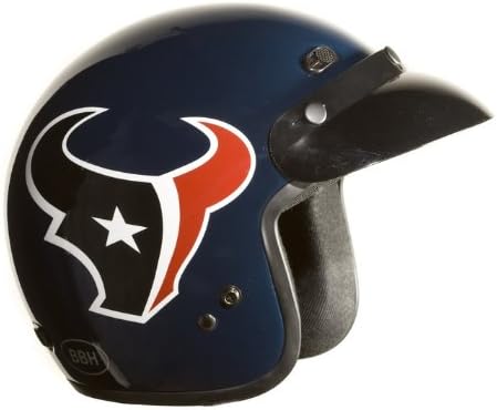 Brogies Bikewear NFL Houston Texans Motorcycle Three Quarter Helmet (Black, X-Small)
