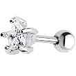 16 Gauge 5mm Clear CZ Star Cartilage Tragus Earring