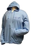 Corvette C5 Emblem Full Zip Hoodie Light Blue