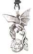 Pentagram Dragon Star Silver Tone Pewter Pendant Necklace
