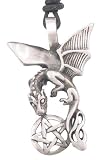 Pentagram Dragon Star Pewter Pendant Necklace