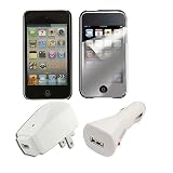 Apple Ipod Touch 4th Generation Items Include: Rubberized Hard Crystal Case + Mirror Screen Protector + USB Wall Charger Adapter and Car Charger Adapter for Ipod Touch 4th Generation 8GB/16GB/32GB/64GB(NEWEST MODEL)