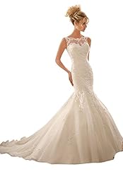 Polyester/Satin Applique Lace Mermaid High-Neck  Dress