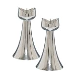 Alef Judaica CH5033S PVB Silver Plated Candle Holders in Velvet Box