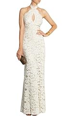 Lace Halter Sleeveless Evening Dress/Maxi Dress  with a Brush/Sweep Train 