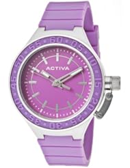 Activa By Invicta Womens AA301-004 Purple Dial Purple Polyurethane Watch