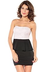 Cocktail Above the Knee  Nylon/Polyester/Spandex Bandeau Neck Bodycon Dress/Club Dress/Evening Dress/Wedding Dress/Mini Dress  With Ruffles