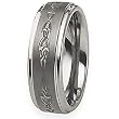 Tungsten Carbide Ring with Tribal Design (8.0 mm) - Sizes 7-13