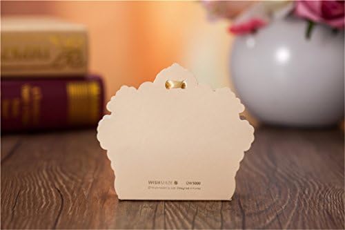 Laser Cut Soft Gold Candy Box Wedding Gift Box Wedding Party Favors Chocolate BOX W/ribbon (50 Pcs)