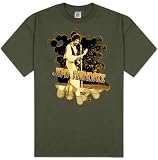 Jimi Hendrix - Sound Waves T-Shirt, S - Military Green