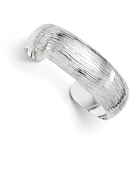 Leslies Sterling Silver Polished and Textured Slip-on Bangle