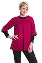 "Darling" Cerise Pink Wool Fashion Coat Frill Detail