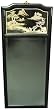 High End Asian D&eacute;cor - 42" Ming Fine Black Lacquer Wall Mirror w/ Gold Landscape Motif