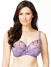Floral Embroidered Underwired DD-G Bra