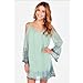 Flymall Chiffon Off the Shoulder Bell Shift Mini Dress Blouse Top