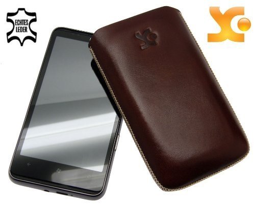 Suncase Ledertasche f&uuml;r HTC Desire HD braun Preisvergleich