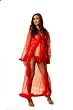 G World Collections Sheer Marabou Robe