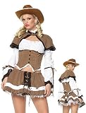 4PC Cowgirl Sheriff Sexy Holiday Party Costume