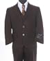 Chocolate Brown Pinstripe Two Button Three Piece Kids Suit
