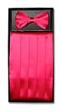 SILK Cumberbund & BowTie HOT PINK FUCHSIA Men's Cummerbund Bow Tie Set