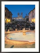 Spanish Steps at Night, Rome, Italy Framed Photographic Poster Print by Walter Bibikow, 27x35