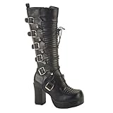 GOTHIKA Trendy Gothic Platform Knee High Boot Lace-up Chunky Heel Black Demonia