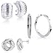 Sterling Silver 3 Piece Wardrobe Fashion Essential Earrings