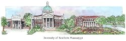 University of Southern Mississippi - Collegiate Series - 11.5" x 24" Print