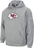 Reebok Kansas City Chiefs Grey Logo Patch Hooded Fleece Sweatshirt (M=40)