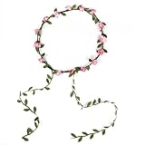 Beyondfashion Bohemia Style Ladies Floral Flower Festival Garland Forehead Hair Band (Pink)