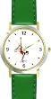 Balance Beam No.1 Children's Gymnastics Theme - WATCHBUDDY&reg; DELUXE TWO-TONE THEME WATCH - Arabic Numbers - Green Leather Strap-Children's Size-Small ( Boy's Size & Girl's Size )