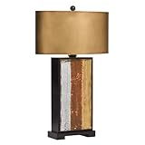 Kichler Lighting 70768 Vivido Metallics 29-Inch Portable Table Lamp, Oxidized Metal Finish with Antique Gold Oval Gold-Lined Shade
