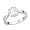 Elements Sterling Silver R925C 58 Ladies' Square Cubic Zirconia Clear Ring - Size Large