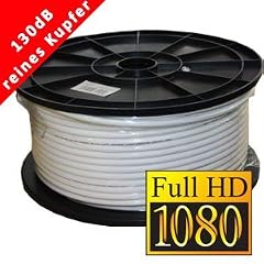 Koaxial Kabel 130 dB 5-Fach geschirmt, A++ reines Kupfer 100 Meter SAT Antennenkabel 100m 130dB Neu