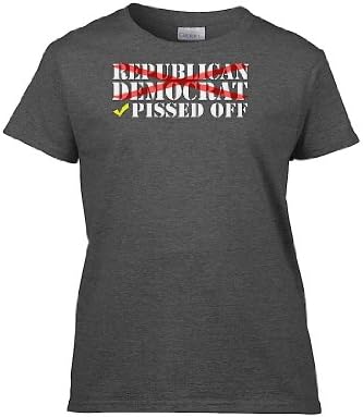 IamTee Womens Republican Democrat : Pissed Off T-Shirt-Charcoal-M