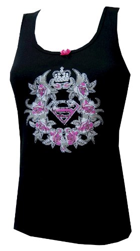  SuperGirl Rose and Crown Logo Rib Tank for women