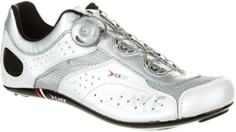 Lake Cycling 2014 Men's CX331 Road Cycling Shoe (White/Silver - 50)