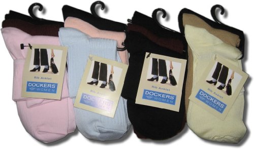 Dockers Rib anklet Women's 3 Pack of socks - FINAL CLEARANCE