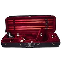 ViolinSmart Oblong Violin Case 4/4 Full Size (Burgundy)