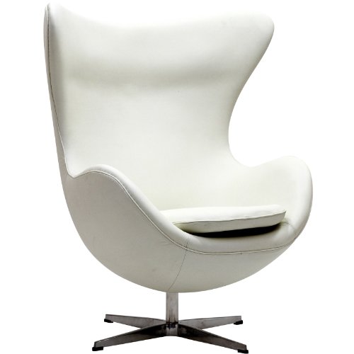 Lexington Modern Arne Jacobson Egg Chair, White Aniline Leather