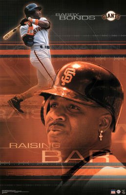 (22x35) San Francisco Giants Barry Bonds Raising the Bar Sports Poster Print