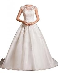  Organza Empire Natural   Waistline Applique Lace Short Sleeves Scoop Neck  Ball Gown  Dress