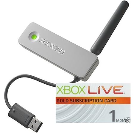 Xbox 360 Wireless Network Adapter with 1 Month Gold Subscription Code (BULK)