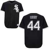 MLB Men's Chicago White Sox Jake Peavy Black Alternate Short Sleeve 6 Button Synthetic Replica Baseball Jersey  (Black, Medium)