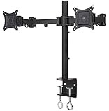 Dual Monitor Stand by NYCCO, Heavy Duty Desk Mount Fully Adjustable fits 2 Screens up to 30" - VESA Mount