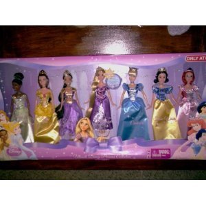 Disney Princess Ultimate Doll Collection Rapunzel Tiana Jasmine Belle Cinderella Snow White Ariel