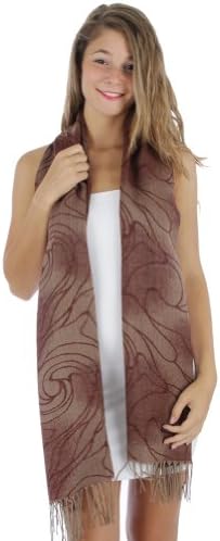Fashion Chic shawl scarf Curve Scribble Map Style Scarf brown PCS1790
